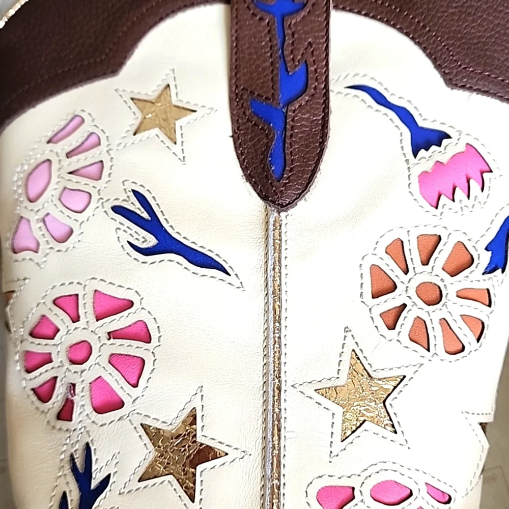 Dolce Vita NIB Women's Lassie Espresso Leather Embroidered Western Boots. Size 9 - Picture 10 of 11